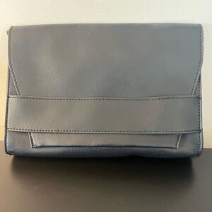 Womens Black Leather Crossbody or Clutch Bag